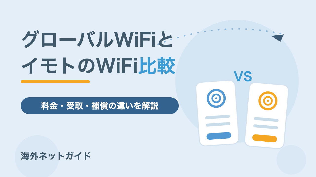 グローバルWiFiとイモトのWiFiを比較｜料金・受取・補償の違い